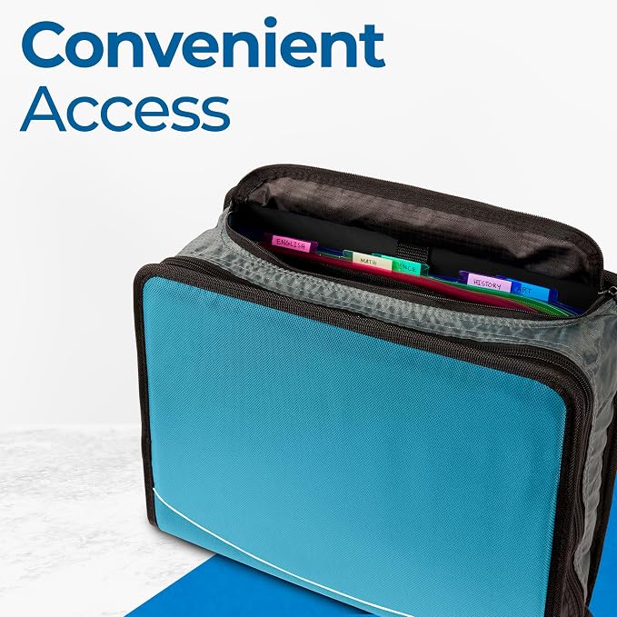 Case-it Mighty Zip Tab School Zipper Binder | 3-Inch O-Rings, 600-Sheet Capacity - Image 6
