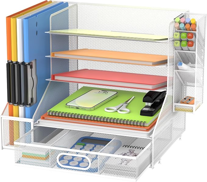 DALTACK Mesh Desk Organizer, 5-Tier Paper Letter Tray by DALTACK
