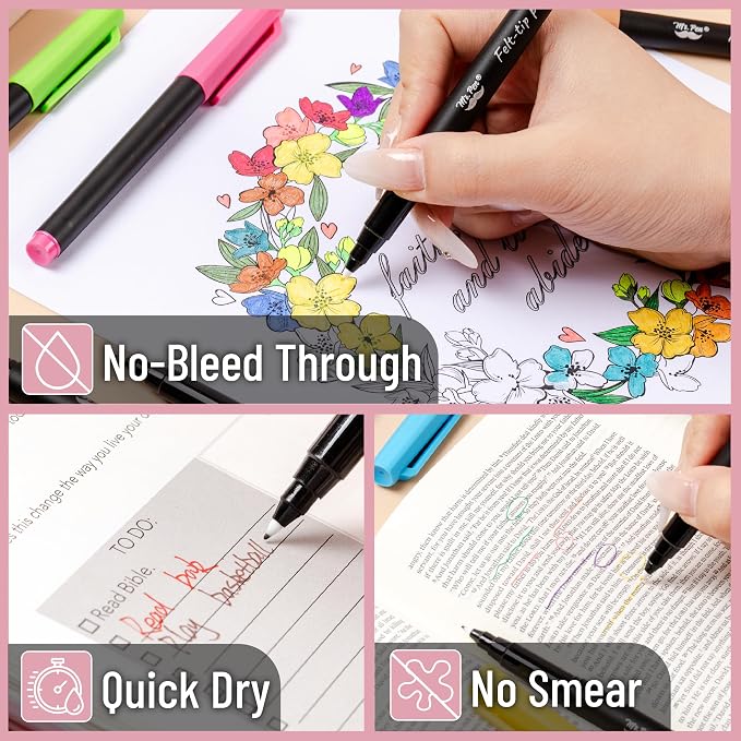 Mr. Pen- Felt Tip Pens, 8 Pack, Fast Dry | Fine Felt Tip Pens - Image 4