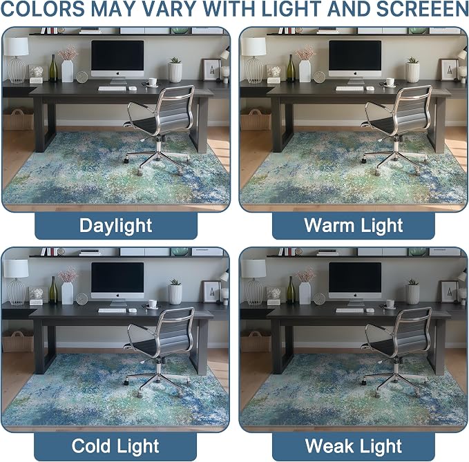 Office Chair Mat for Hardwood Tile Floor, Abstract 36"X 48" Desk Mats for - Image 6