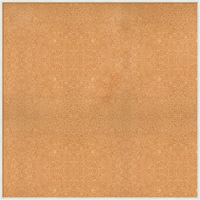 Amanti Art Natural Cork Board for Wall, 37x37 Vision Board with White Frame, Oversize Corkboard Office Decor for Home Organization, Modern Corkboard Pinboard to Display Items for Home Organization in-DeskLoop Office