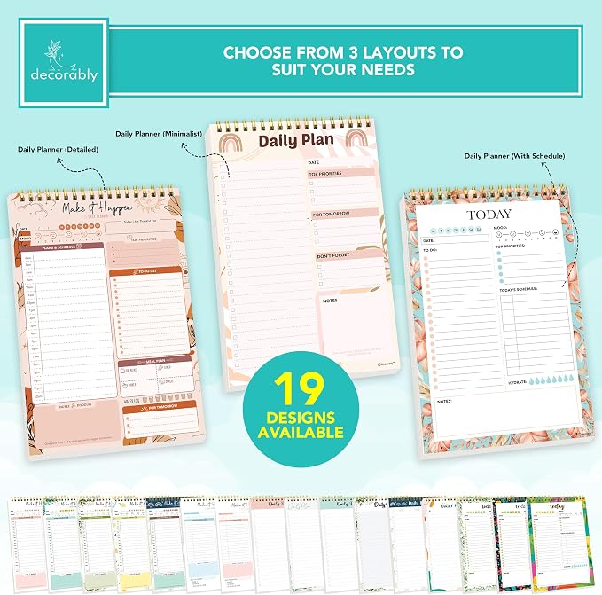 Decorably 52 Sheets Boho Celestial Undated Daily to Do List Notepad, 6.5x10" - Image 2