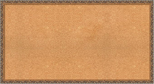Amanti Art Natural Cork Board for Wall, 24x44 Vision Board with Bronze Frame, Oversize Corkboard Office Decor for Home Organization, Traditional Corkboard Pinboard to Display Items for Home-DeskLoop Office