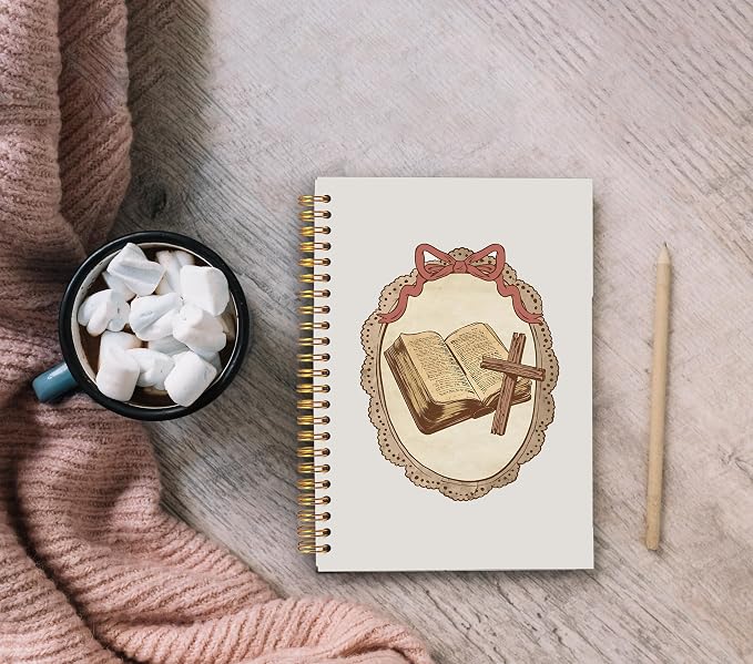 Vintage Pink Bow Christian Notebook Journal, Bible Notebook - Image 4