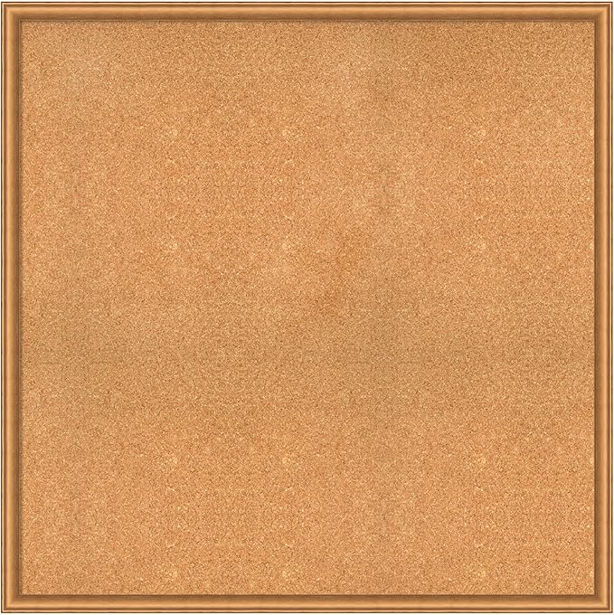 Amanti Art Natural Cork Board for Wall, 38x38 Vision Board with Bronze Frame, Oversize Corkboard Office Decor for Home Organization, Casual Corkboard Pinboard to Display Items for Home Organization-DeskLoop Office