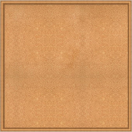 Amanti Art Natural Cork Board for Wall, 38x38 Vision Board with Bronze Frame, Oversize Corkboard Office Decor for Home Organization, Casual Corkboard Pinboard to Display Items for Home Organization-DeskLoop Office