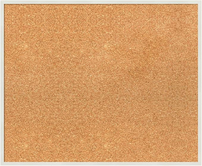Amanti Art Natural Cork Board for Wall, 19x23 Vision Board with White Frame, Medium Corkboard Office Decor for Home Organization, Modern Corkboard Pinboard to Display Items for Home Organization in-DeskLoop Office