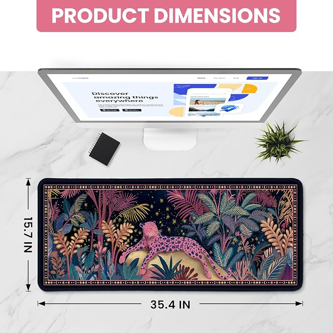 Aesthetic Desk Mat, Cute Midnight Jungle Desk Pad Protector - Image 2
