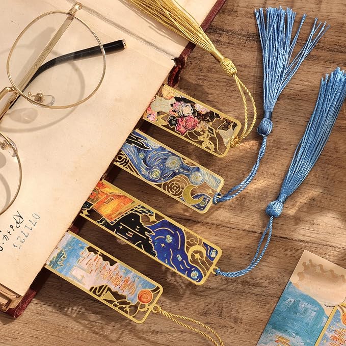 4 Pieces Bookmarks with Tassel - Image 6