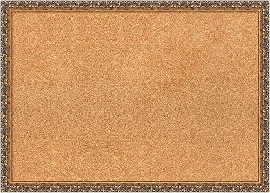 Amanti Art Natural Cork Board for Wall, 20x28 Vision Board with Bronze Frame, Medium Corkboard Office Decor for Home Organization, Traditional Corkboard Pinboard to Display Items for Home-DeskLoop Office