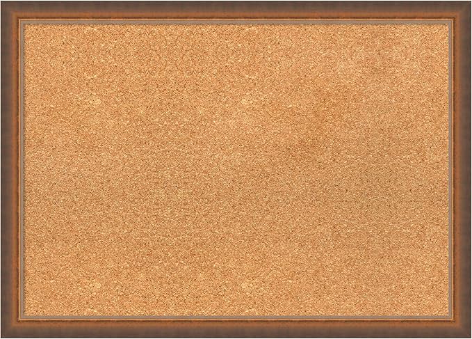 Amanti Art Natural Cork Board for Wall, 20x28 Vision Board with Bronze Frame, Medium Corkboard Office Decor for Home Organization, Modern Corkboard Pinboard to Display Items for Home Organization in-DeskLoop Office