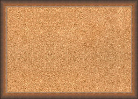 Amanti Art Natural Cork Board for Wall, 20x28 Vision Board with Bronze Frame, Medium Corkboard Office Decor for Home Organization, Modern Corkboard Pinboard to Display Items for Home Organization in-DeskLoop Office