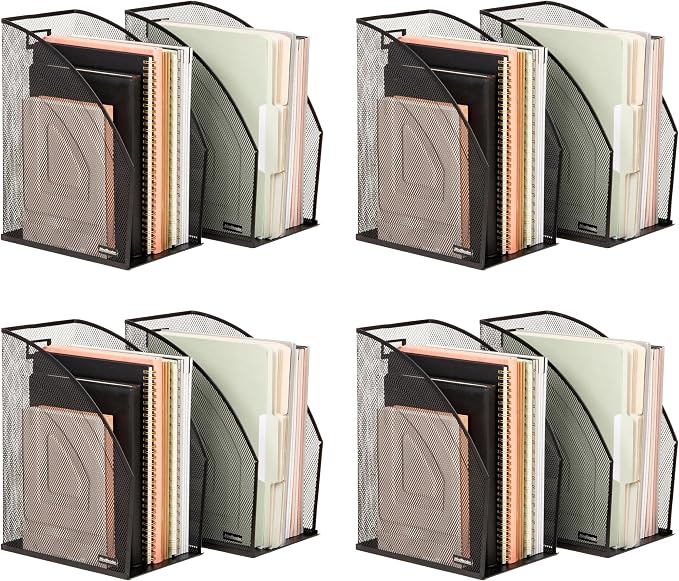 Mind Reader Vertical File Storage, Desktop Organizer, Metal Mesh, 6.25" L x 10" by MindReader