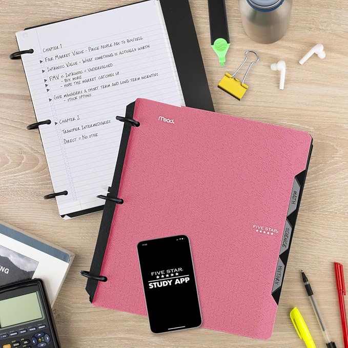 Five Star Flex Refillable Notebook + Study App 1 Inch O-Rings Binder - Image 3