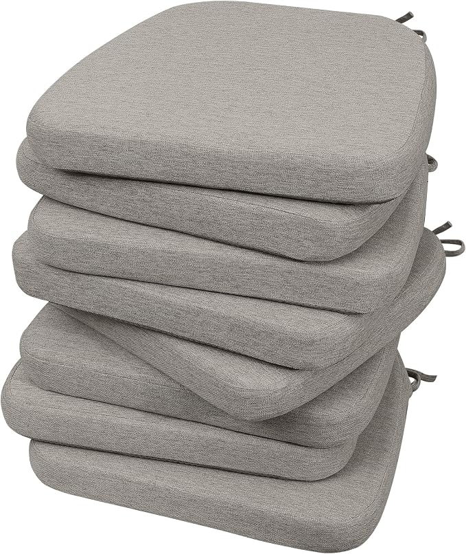AAAAAcessories D-Shaped Chair Cushions, Machine-Washable Cover, Khaki Gray by AAAAAcessories