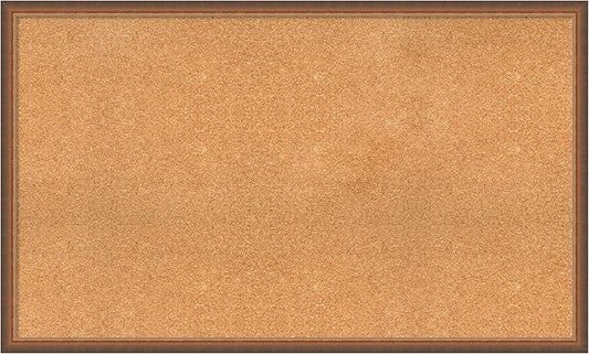 Amanti Art Natural Cork Board for Wall, 30x50 Vision Board with Bronze Frame, Oversize Corkboard Office Decor for Home Organization, Modern Corkboard Pinboard to Display Items for Home Organization-DeskLoop Office