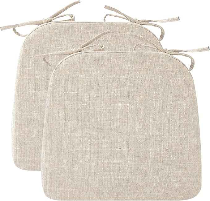 Ruqmuis Chair Cushions for Dining Chairs, D-Shaped Chair Pads by Ruqmuis