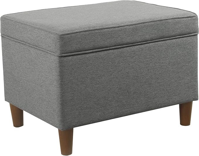 Home Decor | Dinah Collection Modern Storage Ottoman | Ottoman with Storage for Living Room & Bedroom (Grey)-DeskLoop Office