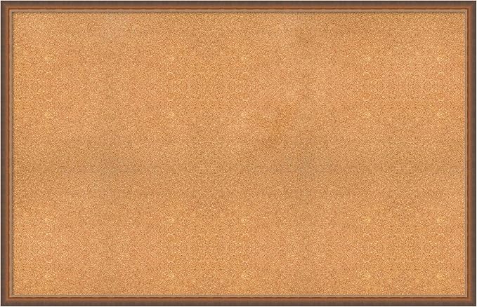 Amanti Art Natural Cork Board for Wall, 36x56 Vision Board with Bronze Frame, Oversize Corkboard Office Decor for Home Organization, Modern Corkboard Pinboard to Display Items for Home Organization-DeskLoop Office