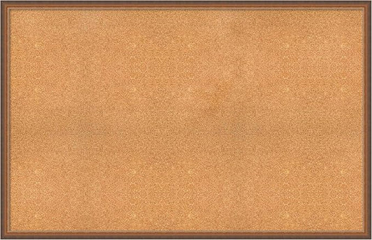 Amanti Art Natural Cork Board for Wall, 36x56 Vision Board with Bronze Frame, Oversize Corkboard Office Decor for Home Organization, Modern Corkboard Pinboard to Display Items for Home Organization-DeskLoop Office
