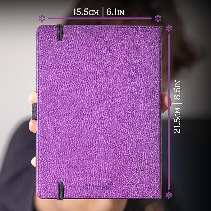 Dingbats* Wildlife Plain Writing Journal Notebook A5 - Vegan Leather Hardcover - Ideal for Work, Travel - Pocket, Elastic Closure, & Bookmark-DeskLoop Office