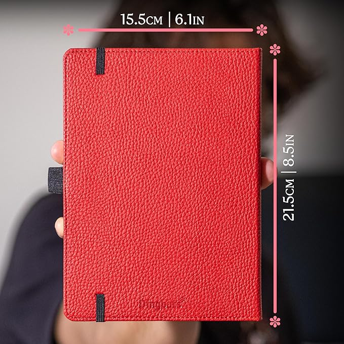 Dingbats* Wildlife Grid Writing Journal Notebook A5 - Vegan Leather Hardcover - Ideal for Work, Travel - Pocket, Elastic Closure, & Bookmark-DeskLoop Office