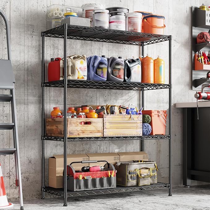 DurayLoly 4- Shelf Metal Shelving Unit Adjustable Storage Shelves Heavy Duty - Image 7