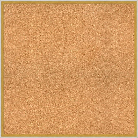 Amanti Art Natural Cork Board for Wall, 31x31 Vision Board with White Frame, Large Corkboard Office Decor for Home Organization, Modern Corkboard Pinboard to Display Items for Home Organization in-DeskLoop Office
