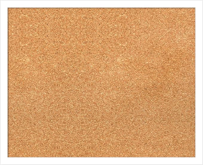 Amanti Art Natural Cork Board for Wall, 17x21 Vision Board with White Frame, Small Corkboard Office Decor for Home Organization, Modern Corkboard Pinboard to Display Items for Home Organization in-DeskLoop Office