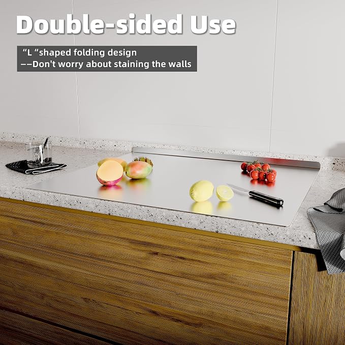 KORVOS Stainless Steel Cutting Board, 15.7" x 11.8" Double-Sided Cutting Boards - Image 7