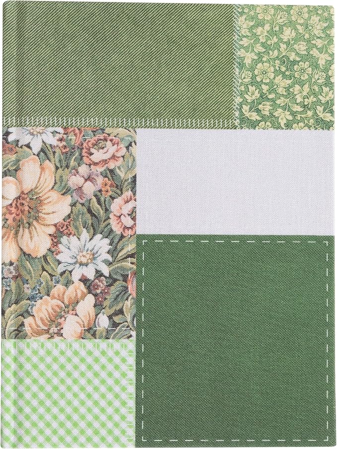 Pearhead Green Patchwork Fabric Hardcover Journal, 6x8 College-Ruled Lined by Pearhead
