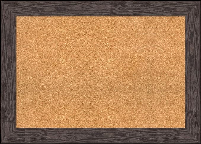 Amanti Art Natural Cork Board for Wall, 30x42 Vision Board with Black Wood Frame, Large Corkboard Office Decor for Home Organization, Rustic Farmhouse Corkboard Pinboard to display items for home-DeskLoop Office