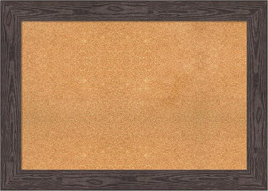 Amanti Art Natural Cork Board for Wall, 30x42 Vision Board with Black Wood Frame, Large Corkboard Office Decor for Home Organization, Rustic Farmhouse Corkboard Pinboard to display items for home-DeskLoop Office