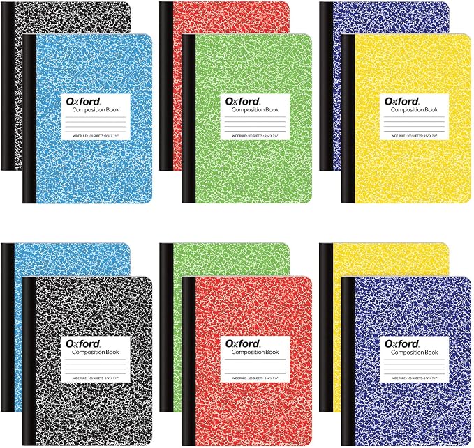 Oxford Composition Notebooks, Wide Ruled Paper, 9-3/4" x 7-1/2", 100 Sheets by TOPSProducts