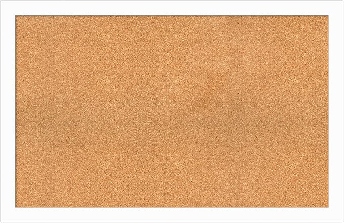 Amanti Art Natural Cork Board for Wall, 29x45 Vision Board with White Frame, Oversize Corkboard Office Decor for Home Organization, Casual Corkboard Pinboard to Display Items for Home Organization in-DeskLoop Office