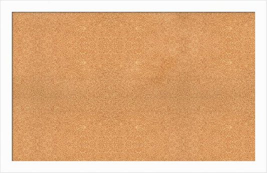 Amanti Art Natural Cork Board for Wall, 29x45 Vision Board with White Frame, Oversize Corkboard Office Decor for Home Organization, Casual Corkboard Pinboard to Display Items for Home Organization in-DeskLoop Office