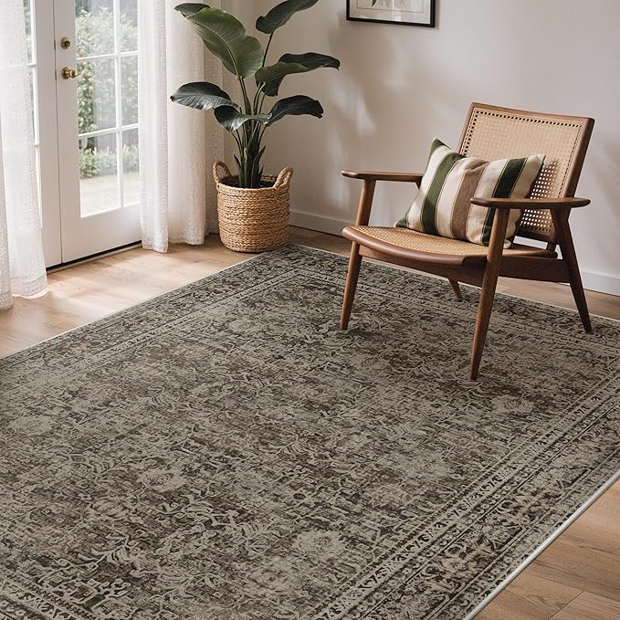 GENIMO 5x7 Area Rug Machine Washable Boho Rug by GENIMO