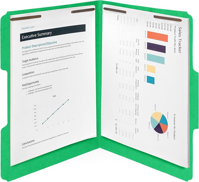 50 Green Fastener File Folders - Image 5