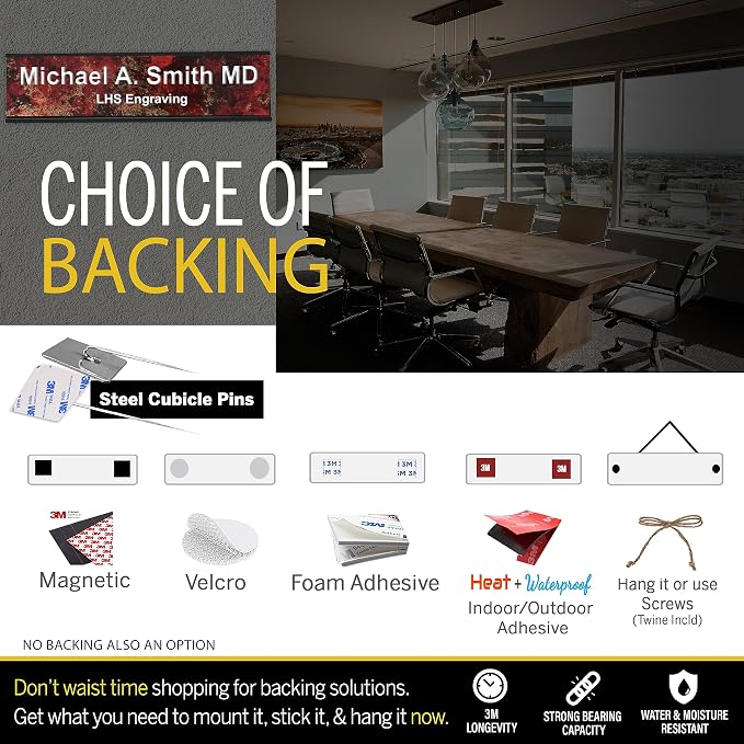 Engraved Name Plates for Door Sign Personalized Cashew Plastic Plaque - Image 2