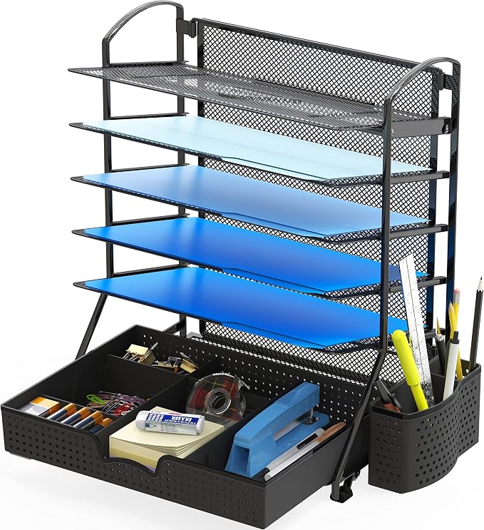 Simple Houseware 6-Tier Desk Document File Tray Organizer - Image 4