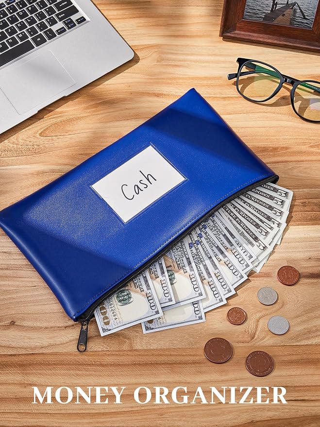 SMARTAKE Money Bags with Zipper, Waterproof Leather Money Pouches, - Image 3