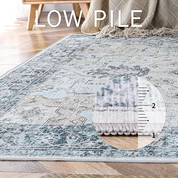 GENIMO Runner Rug 2x7, Machine Washable, Non Slip Vintage Hallway Runner Rug - Image 5