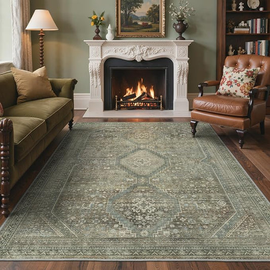 GENIMO 9x12 Area Rugs for Living Room, Machine Washable Non Slip Rugs, Low Pile by GENIMO