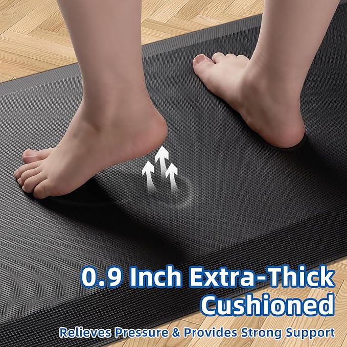 Anti Fatigue Kitchen Mats for Floor, 9/10 Extra Thick Cushioned Standing Desk Mat, Comfort Memory Foam Ergonomic Kitchen Rugs and Mats Non-Slip Waterproof for Office, Kitchen, Sink, 20" x 39"-DeskLoop Office
