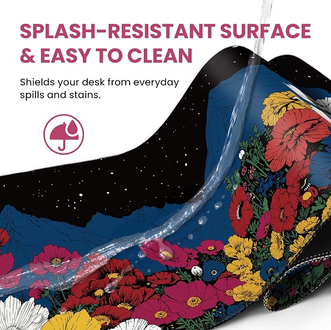 Aesthetic Desk Mat, Cute Girly Floral Desk Pad Protector - Image 5