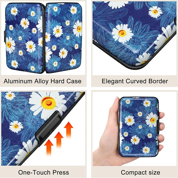 ELFISH Mini RFID Aluminum Wallet Credit Cards Holder Business Card Case Metal - Image 3