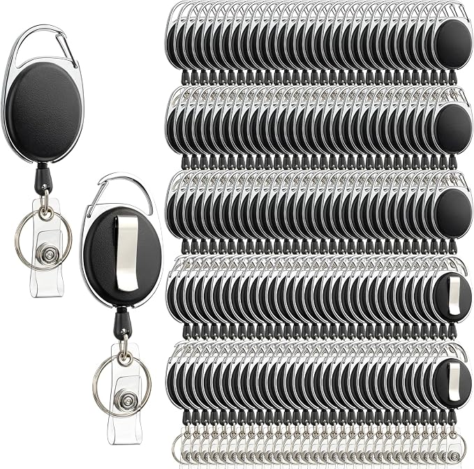 Simetufy 150 Pack Retractable Badge Reels by Simetufy