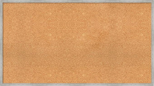 Amanti Art Natural Cork Board for Wall, 25x45 Vision Board with White Frame, Oversize Corkboard Office Decor for Home Organization, Cottage Corkboard Pinboard to Display Items for Home Organization-DeskLoop Office