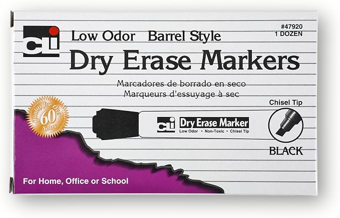 Charles Leonard Dry Erase Markers, Barrel Style - Image 3