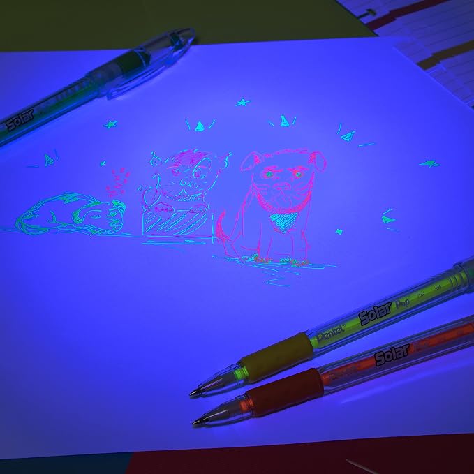 Pentel Solar Pop Neon Gel Pen, 0.6mm Fine Line - Image 2